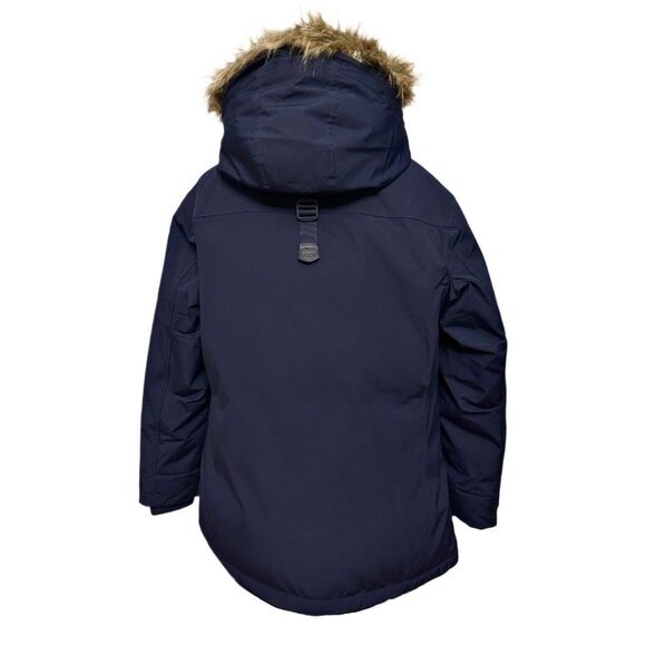 Polo Ralph Lauren Down Parka RL Navy Faux Fur Hood Women’s M - Picture 3 of 17